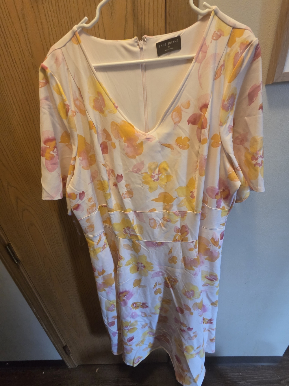 Lane Bryant Lena V-Neck Sunset Floral Dress Size 24 NWOT